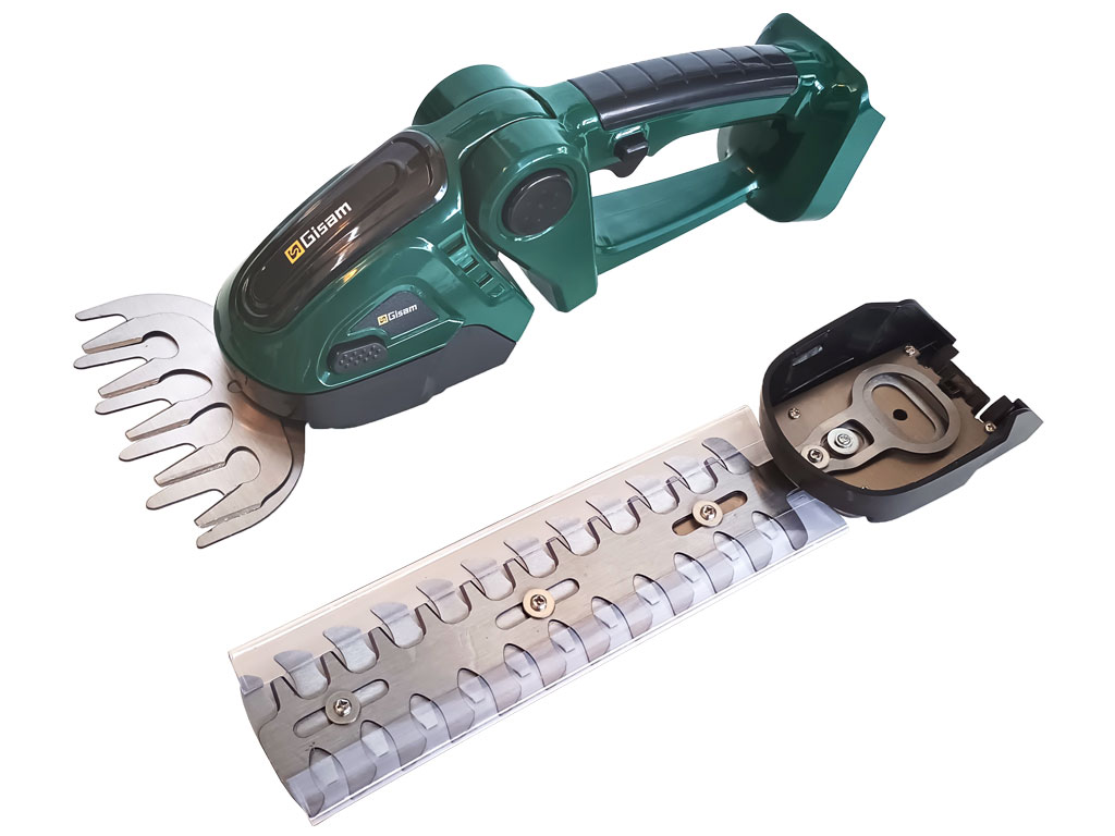 Aku nůžky na živý plot a trávu Gisam 2 v 1 - 18V, kompatibilní s bateriemi Makita 