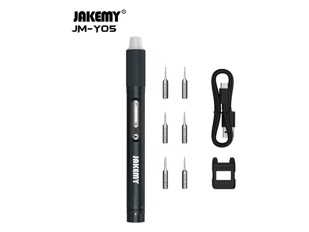 Aku šroubovák Jakemy JM-Y05, inteligentní precizní elektrický šroubovák + sada bitů 6ks  