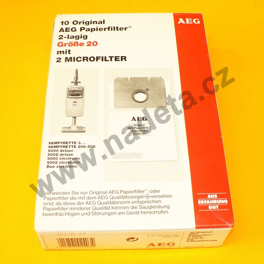 Filtr AEG 20 VAMPYRETTE, 10 + 2ks, sáčky do vysavače