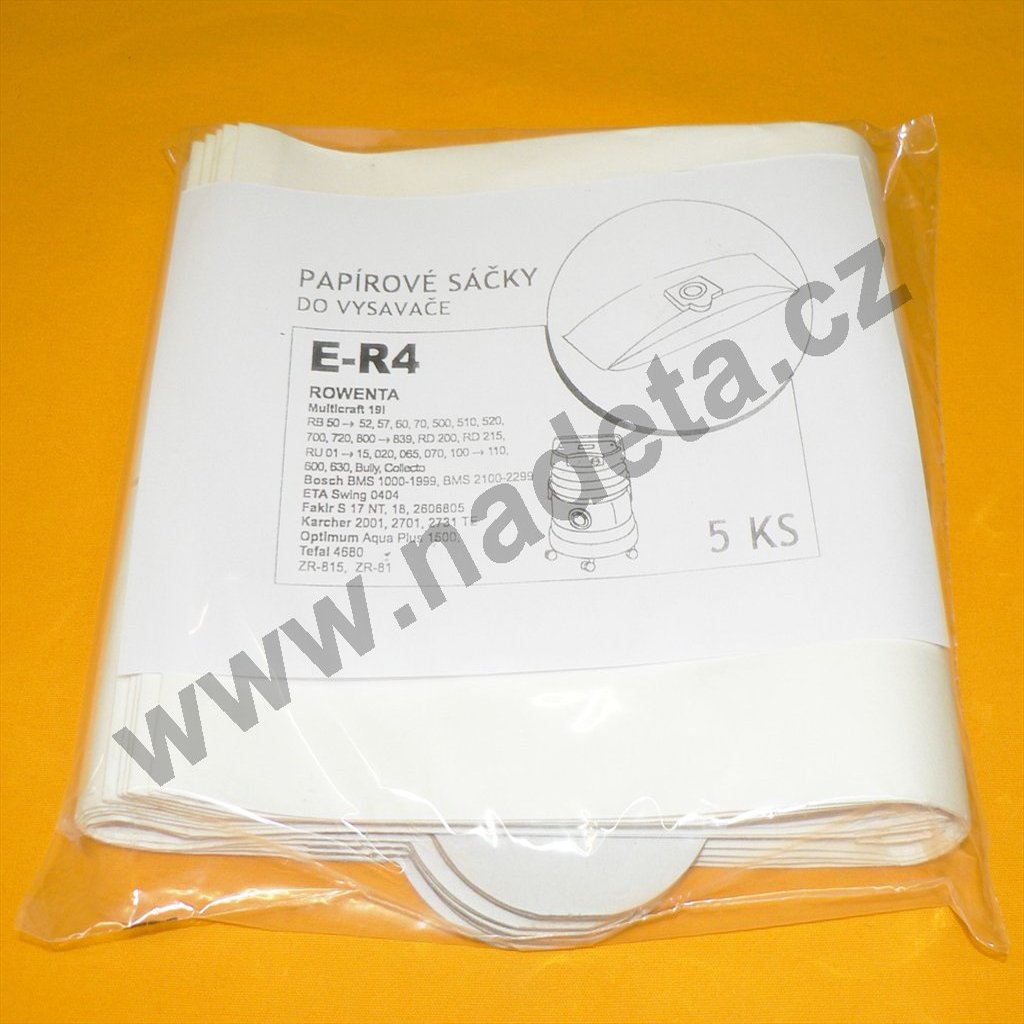 Filtr Rowenta RB50, 51, 52, 57, 60, 70, 500, RD200, 5ks, sáčky do vysavače