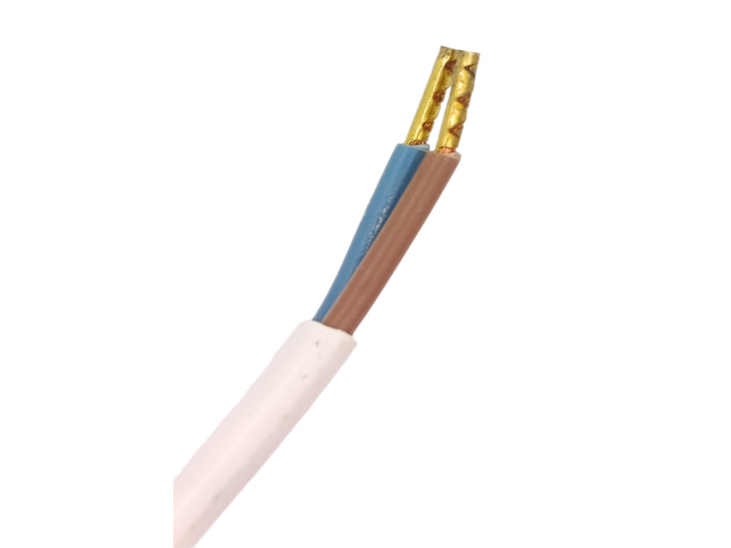 Flexo šňůra PVC 2x0,75mm 2m ploché bílé