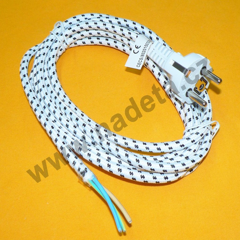 Flexo šňůra opředená 3x0,75mm 2,4m