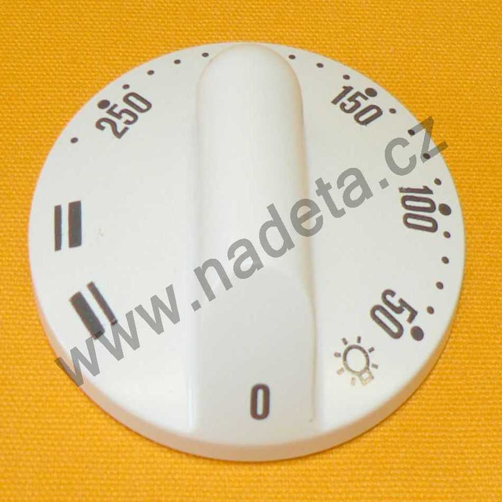 Knoflík bílý termostatu trouby, sporák Gorenje, Mora 