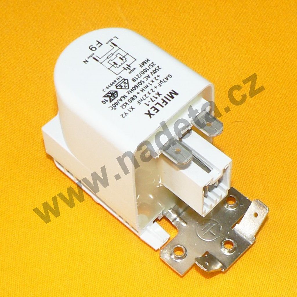 Kondenzátor odrzšovací, 4 vývody, pračka Gorenje PS25/080