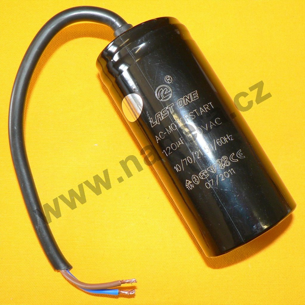 Kondenzátor rozběhový 120uF kabel TC544