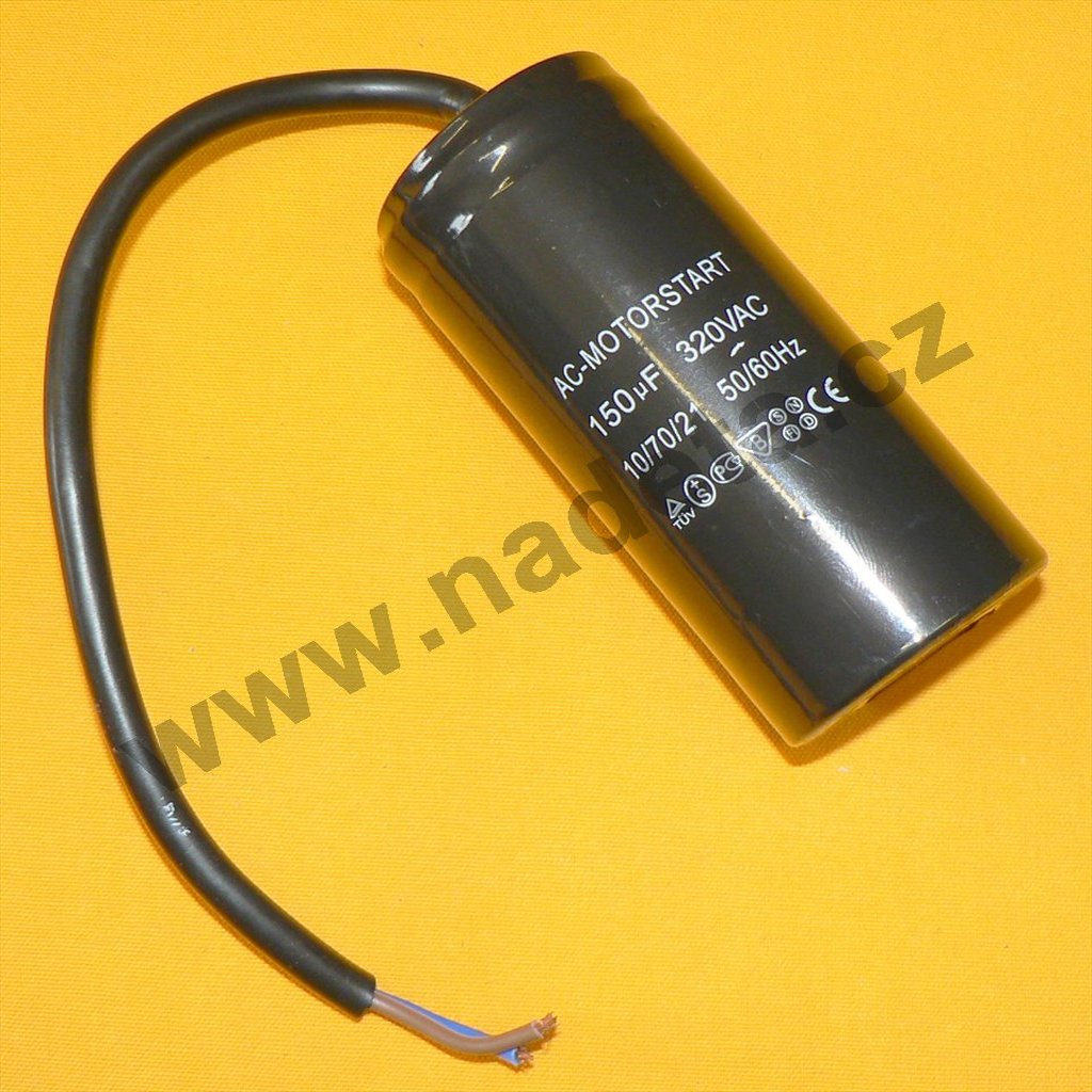 Kondenzátor rozběhový 150uF, kabel TC544