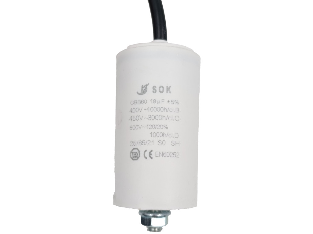 Kondenzátor rozběhový 18uF kabel SC1161