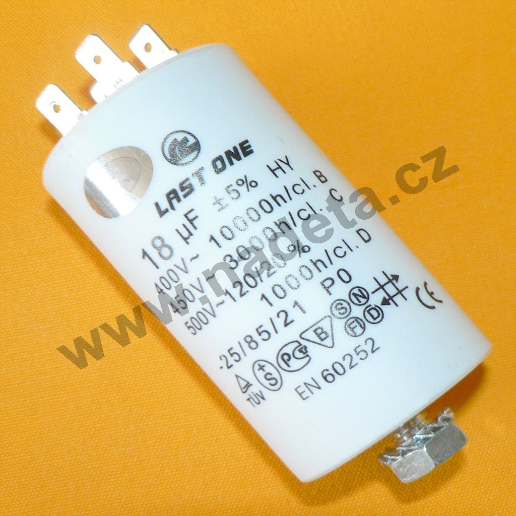 Kondenzátor rozběhový 18uF, konektory TC886DS