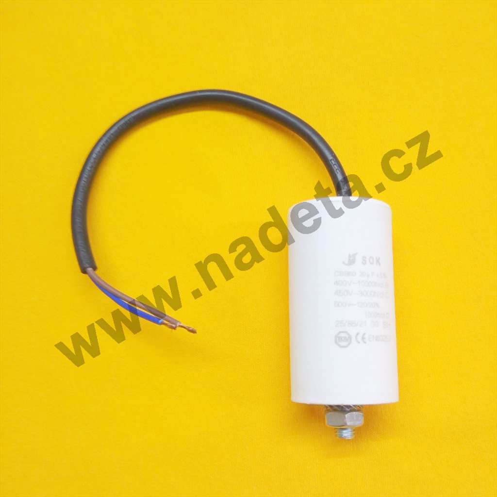 Kondenzátor rozběhový 20uF - kabel TC886HS