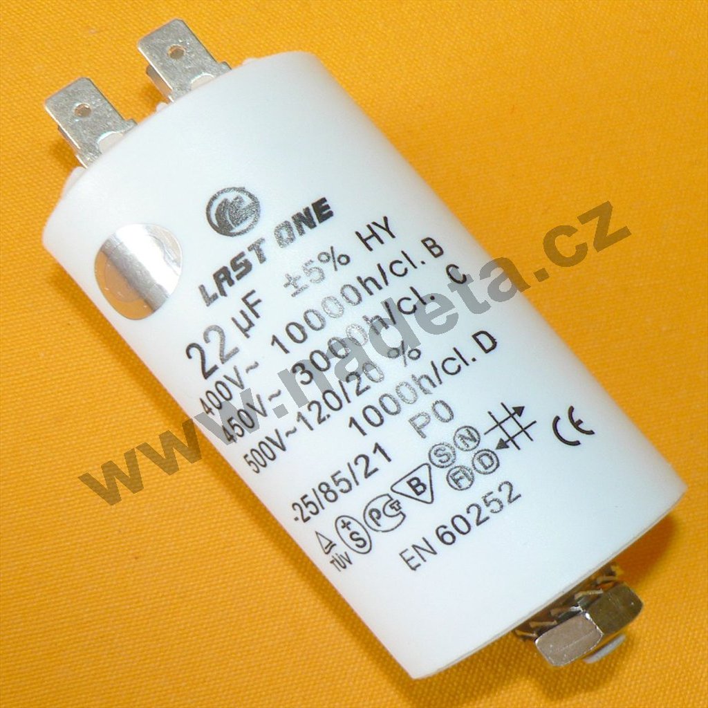 Kondenzátor rozběhový 22uF konektory TC886DS