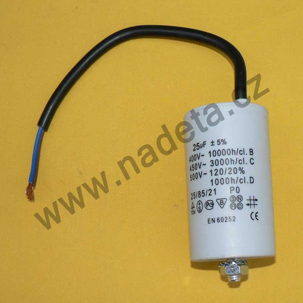 Kondenzátor rozběhový 25uF kabel TC886HS
