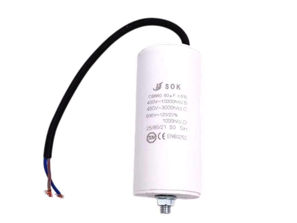 Kondenzátor rozběhový 60mF-kabely TC886HS