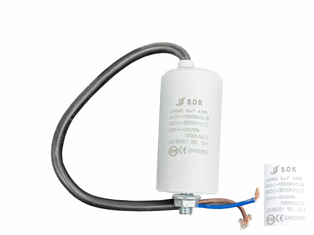 Kondenzátor rozběhový 8uF Kabel TC886HS CBB60