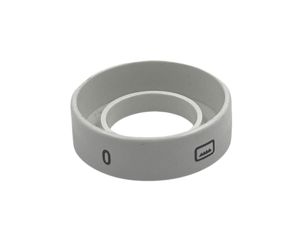 Kroužek přepínače funkcí trouby pod knoflik na sporák Mora 3102, 3171, B 3100, Gorenje 810145, bílý