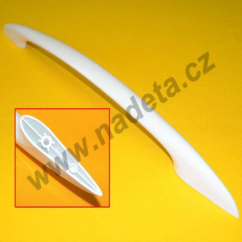 Madlo dvířek bílé trouby, sporák Mora 3376, rozteč 340mm