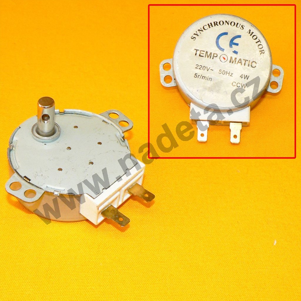 Motorek talíře mikrovlnné trouby d=7mm l=14mm 4W, 220V