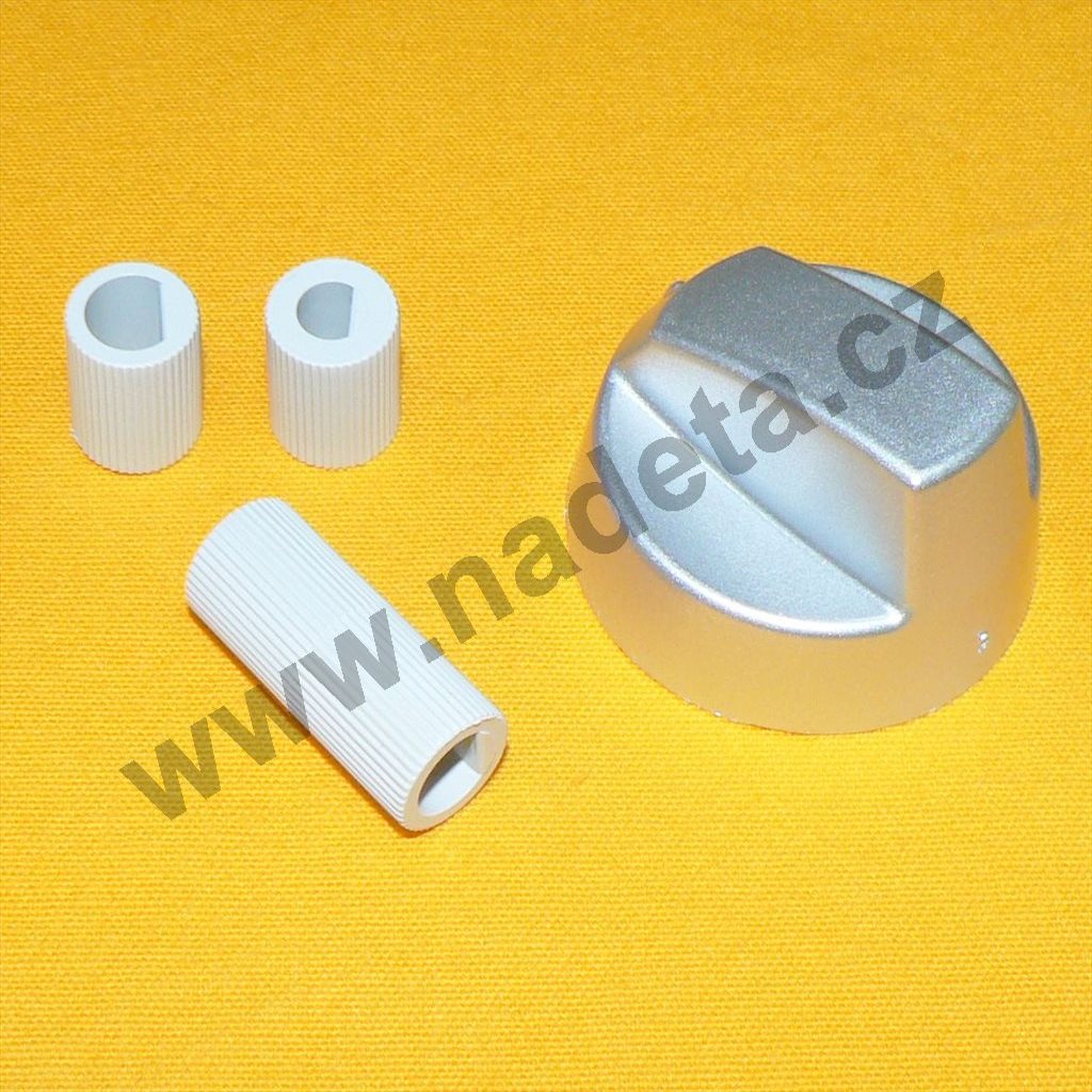 Náhradní knoflík ke sporáku, knoflík ovládací univezální, sporák, trouba, varná deska - stříbrny