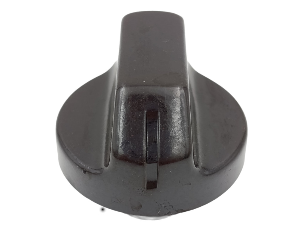 Náhradní knoflík ke sporáku, univerzální ovládací knoflík hnědý, oientace ukazatele k hřídely D-