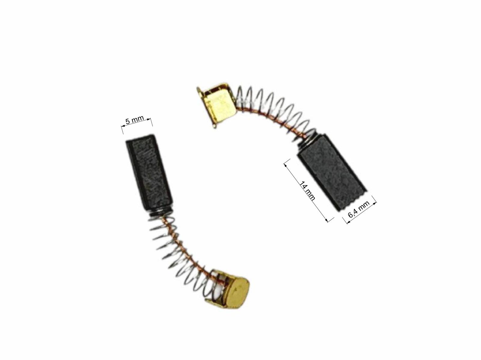 Náhradní uhlíky pro Narex 2ks, 5 x 6,4 x 14 mm, ruční vrtačky EV406, EV408, EV410, EV710, ESV, ESO10, EV 108D, E126