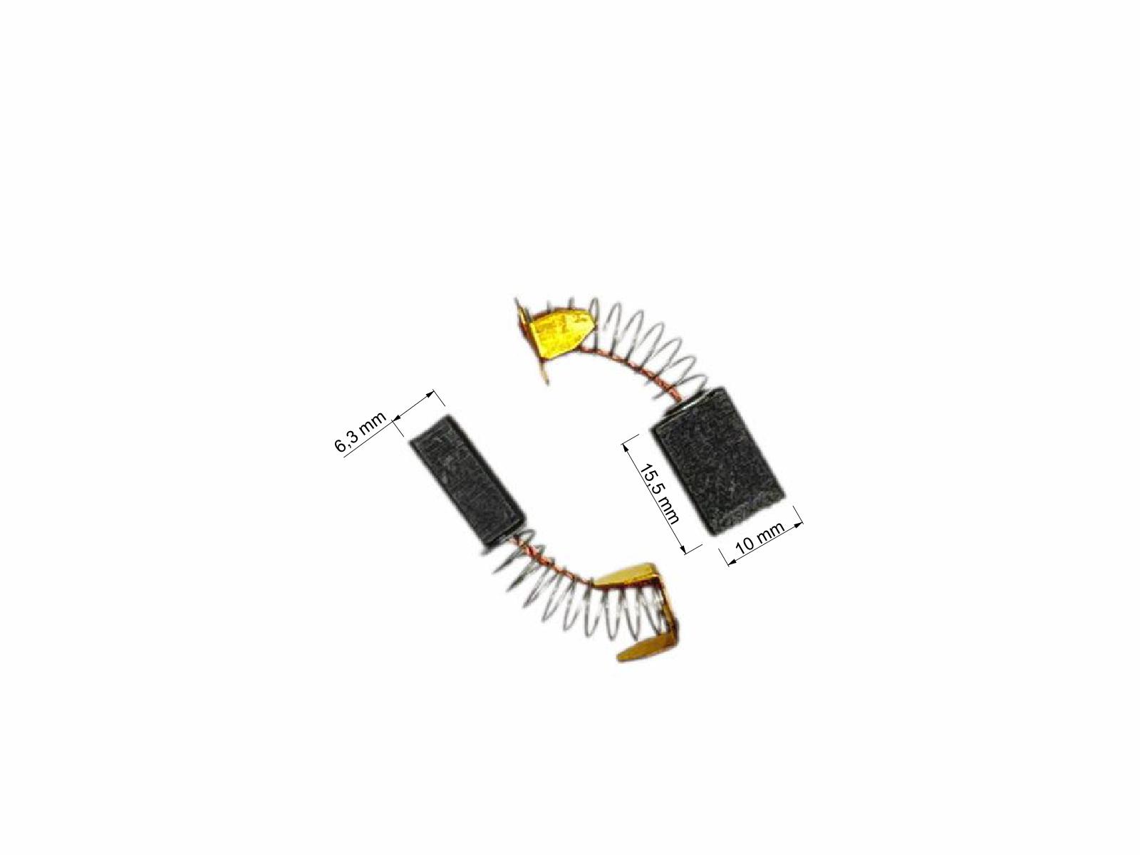 Náhradní uhlíky pro Narex 2ks, 6,3 x 10 x 15,5 mm, EBU15, EZ12, EVP16, 66627002, 66627010, 66627033, uhlíky do elektromotorů vrtačky, pily, frézky, vrtacího kladiva, míchadla  