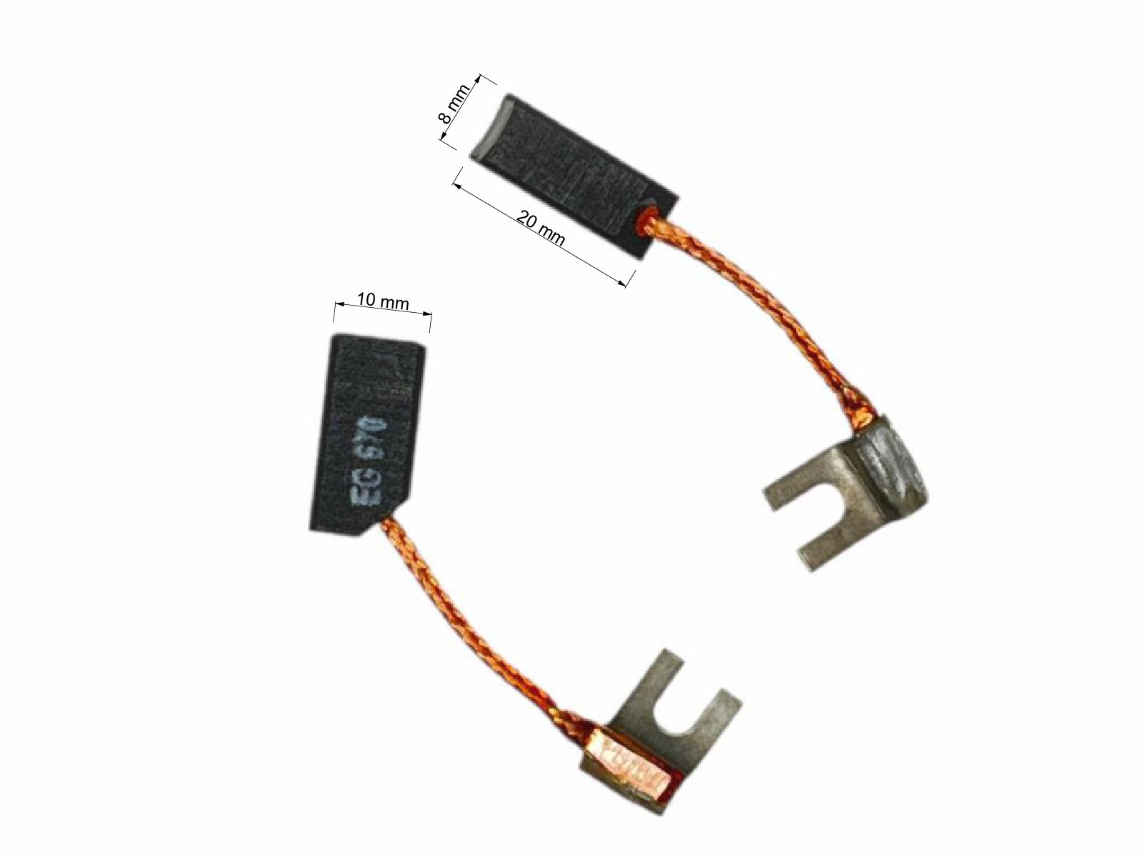 Náhradní uhlíky pro Narex 2ks, 8 x 10 x 20 mm, EB 512, EB 412, uhlíky do elektromotorů ručního nářadí Narex