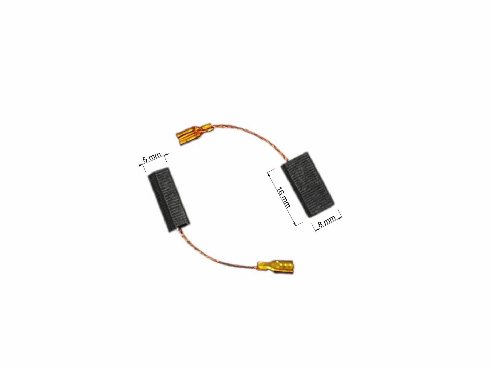 Náhradní uhlíky pro Narex, Protool 2ks, 5 x 8 x 16 mm, uhlíky bez pojistky do elektromotoru rozbrušky AGP 125-10, EBU13, 66627001, 627001