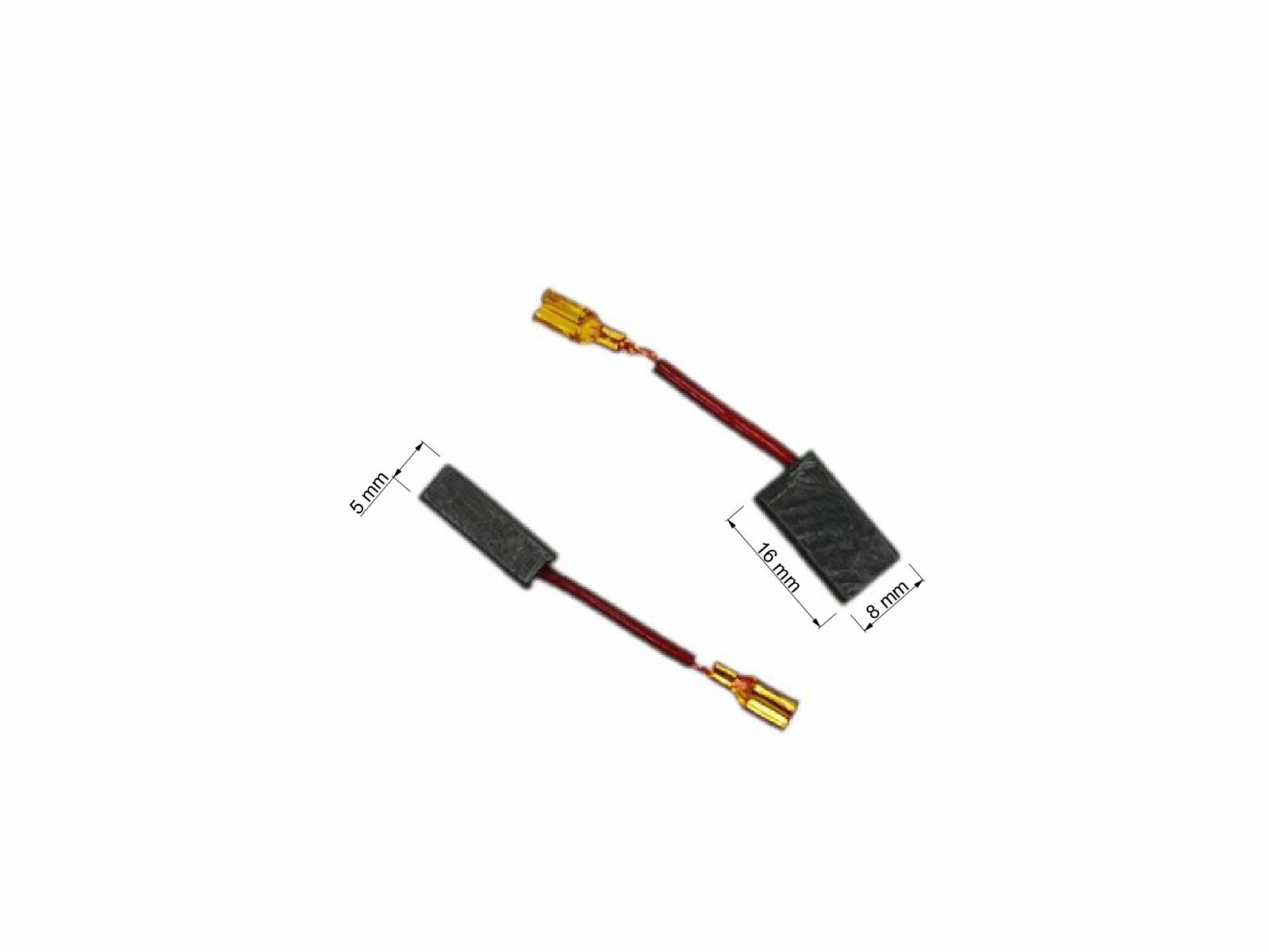 Náhradní uhlíky pro Narex, Protool 2ks, 5 x 8 x 16 mm, uhlíky s pojistkou do elektromotoru rozbrušky, 66627001, 627001