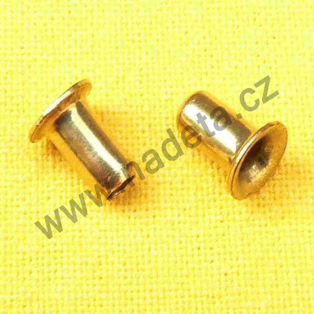 Nýt trubkový 3 x 5,5 mm, mosaz