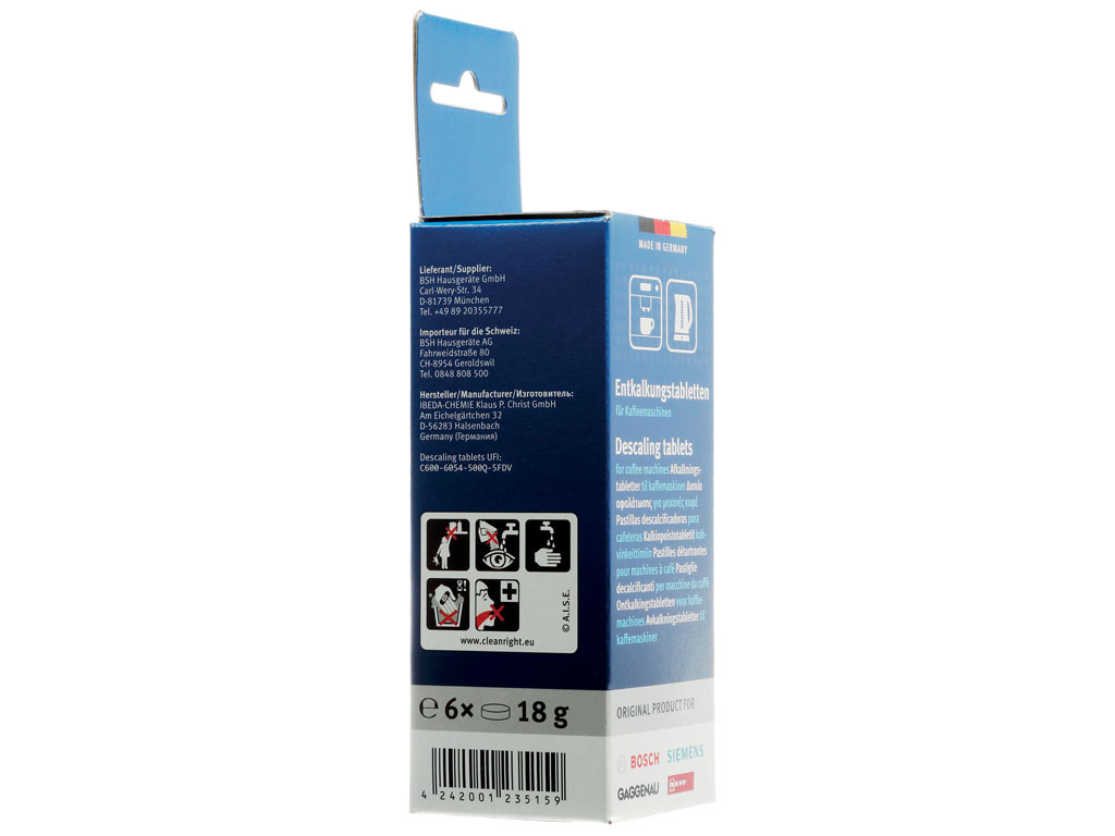 Odvápňovací čistící tablety pro odstranění vodního kamene 00312453 / 00312574  Bosch / Siemens