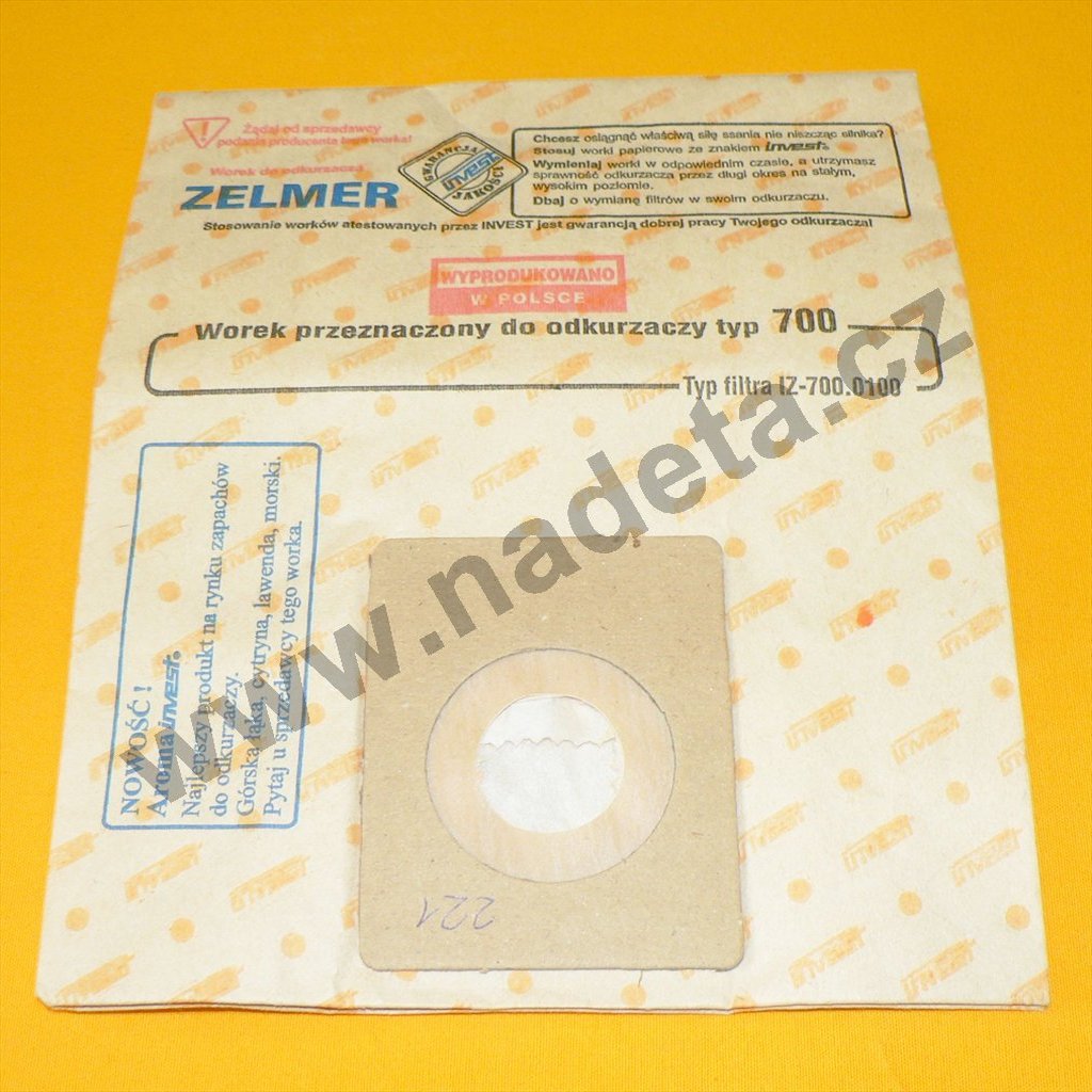 Papírový sáček 1ks, vysavač Zelmer 700 SOLAC