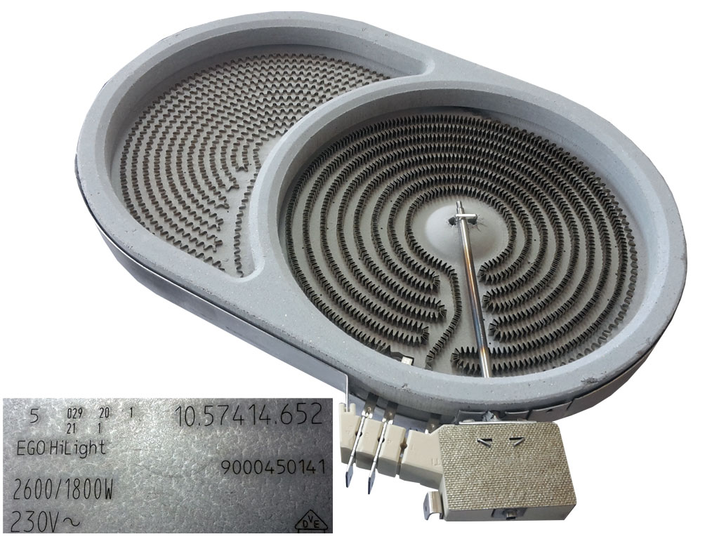 Plotna sklokeramické varné desky Bosch 00678368 DUO zóna, 10.57414.652 E.G.O 2600 / 1800W, 230V