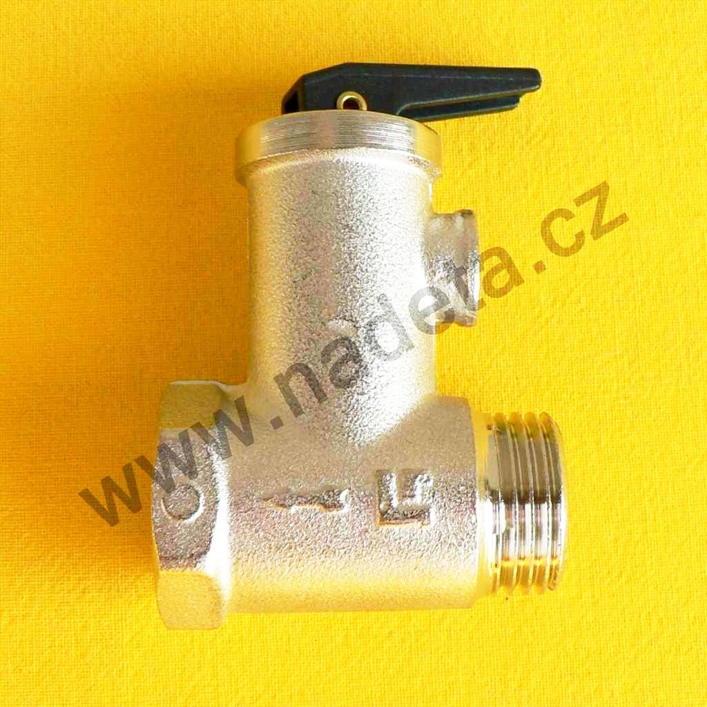 Pojistný ventil s páčkou 1/2" 8,5 bar, italský bojler