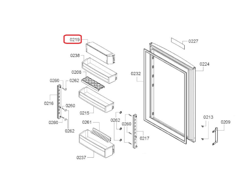 Police dveří vrchní s dvířky do chladničky 00704704 BOSCH, SIEMENS