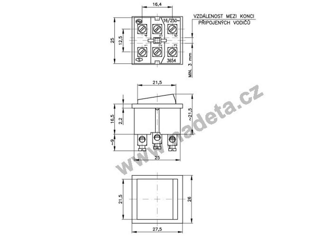 Přepínač dvoupólový