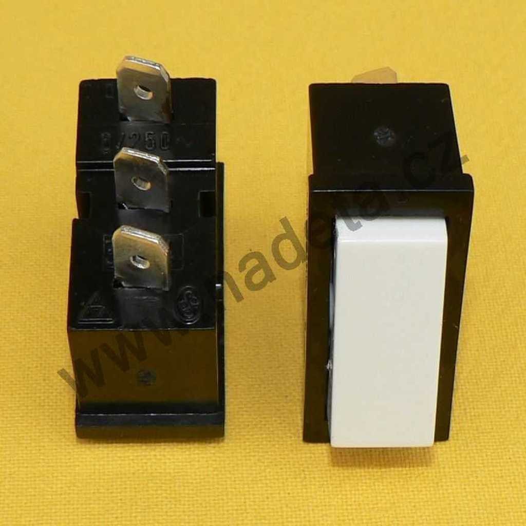 Přepínač kolébkový, 3 vývody, 6A