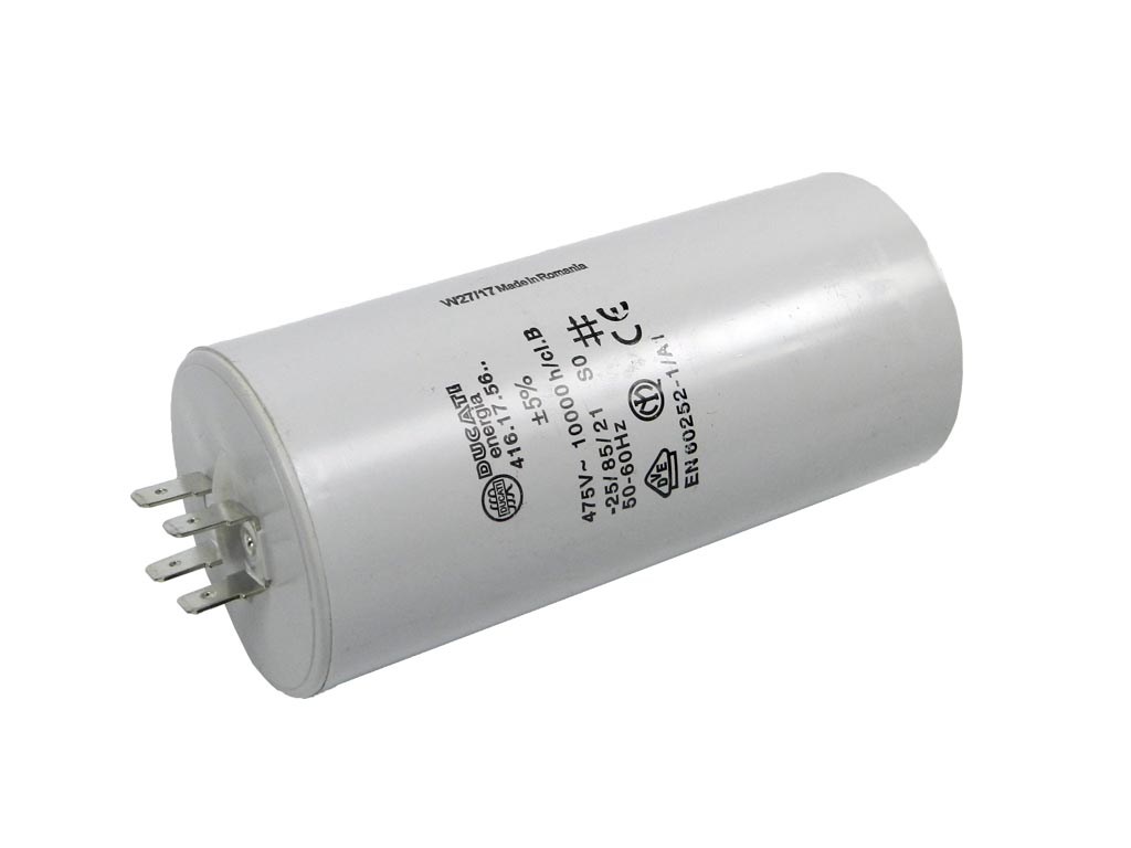 Rozběhový kondenzátor 5uF 400V / 450V DUCATI, konektory, motorový kondenzátor