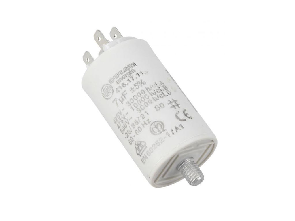 Rozběhový kondenzátor 7uF 425V / 475V DUCATI, konektory, motorový kondenzátor