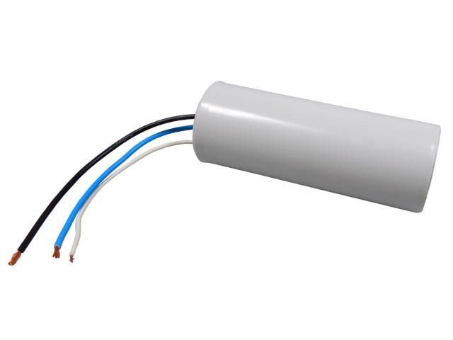 Rozběhový kondenzátor dvojitý 30uF / 10uF  450V  s drátovými vývody,  motorový kondenzátor
