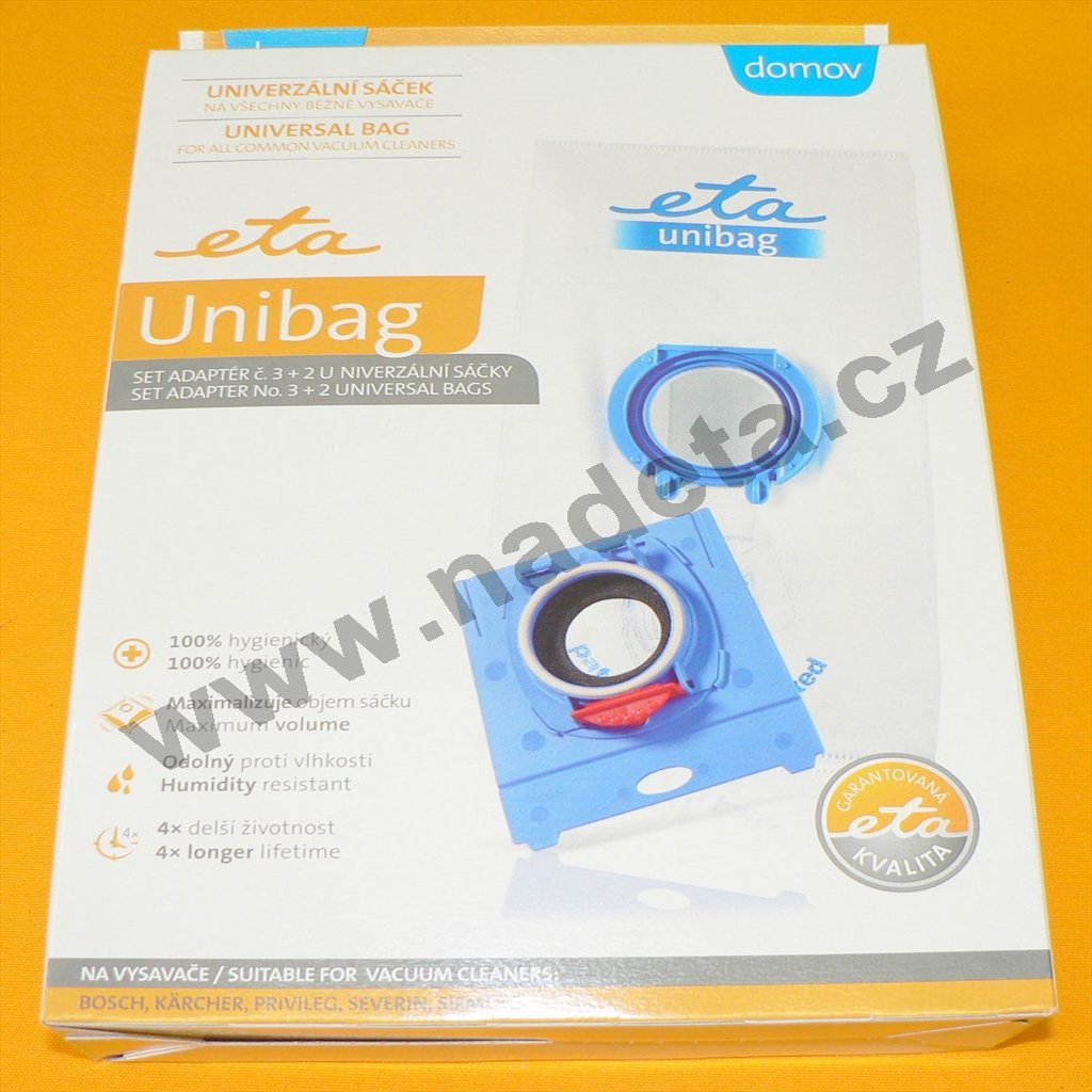 Sáčky do vysavače Eta UNIBAG startovací set č.3, 2ks + 1ks adaptér, 990068040 (ETA 990068040)