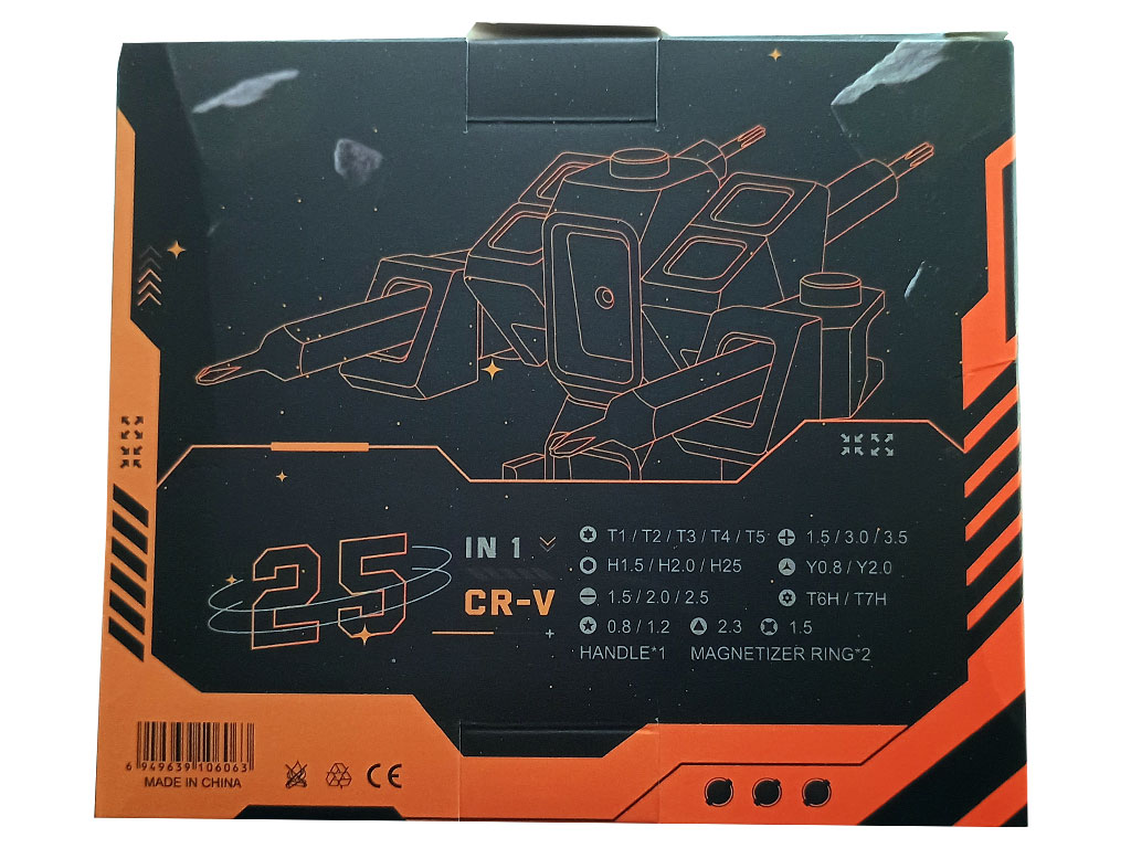 Sada nářadí Jakemy JM-8185, sada šroubováků 25 v 1 + stavebnice, sada mikrobitů H4 ( 1/6" ) 