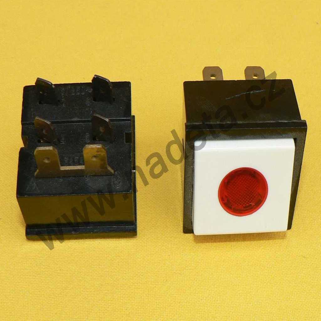 Spínač kolébkový vestavěný s kontrolkou 