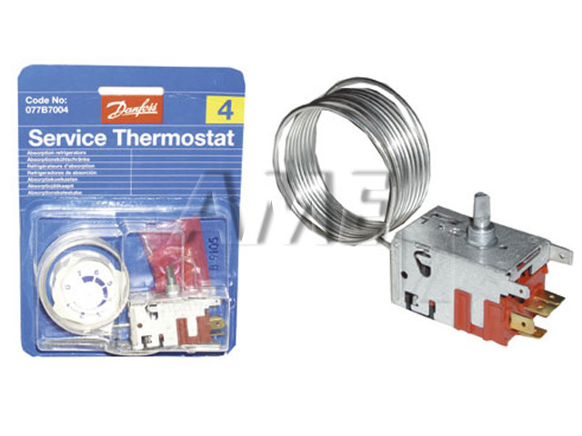 Termostat Danfoss 077B7004 pro absorpční lednice Electrolux / AEG – kapilára 1500 mm, 3 kontakty