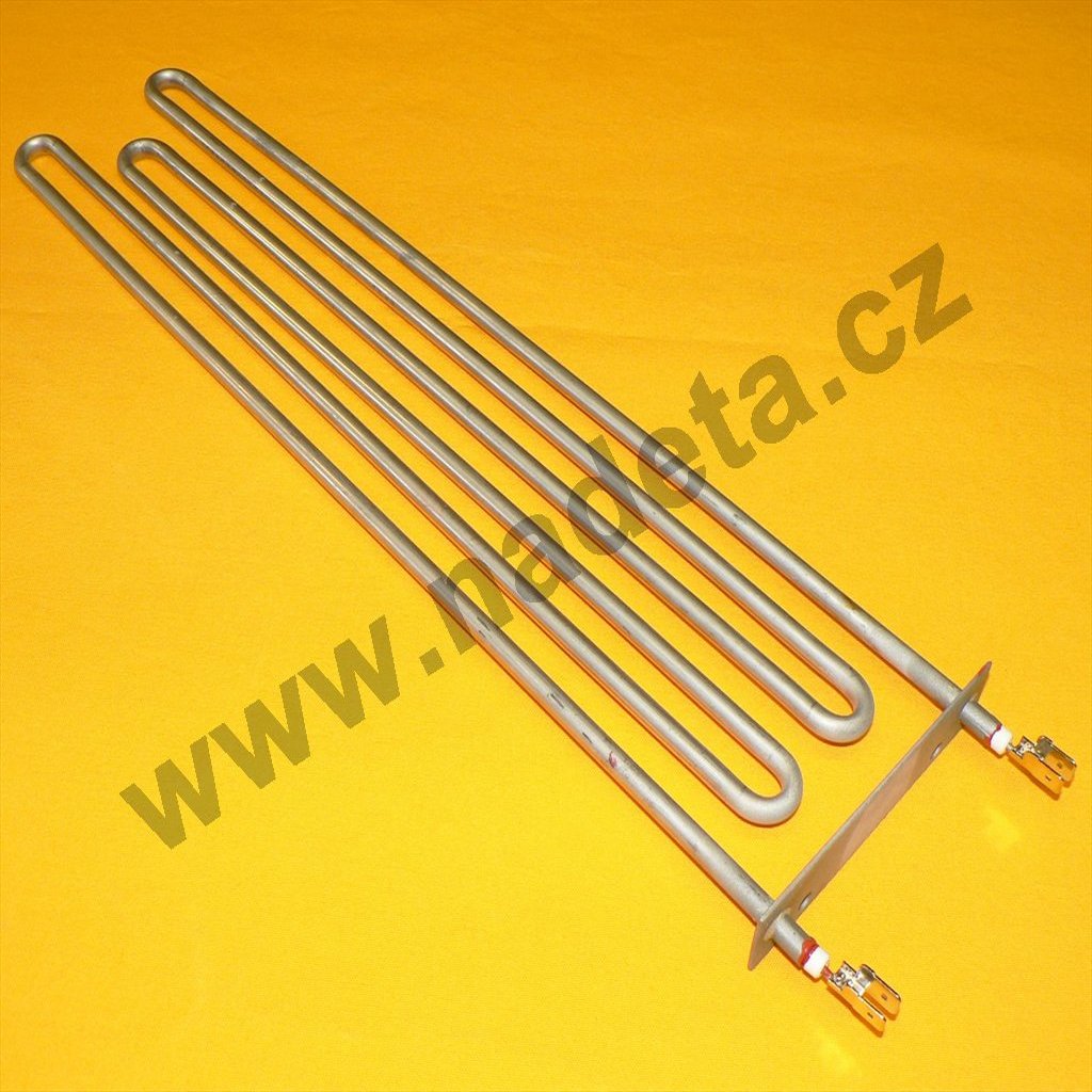 Topné těleso 1500W, 230V, "MM", pečící pánve, ohřívací vany, l=385mm, š=90mm, příruba 23x100mm