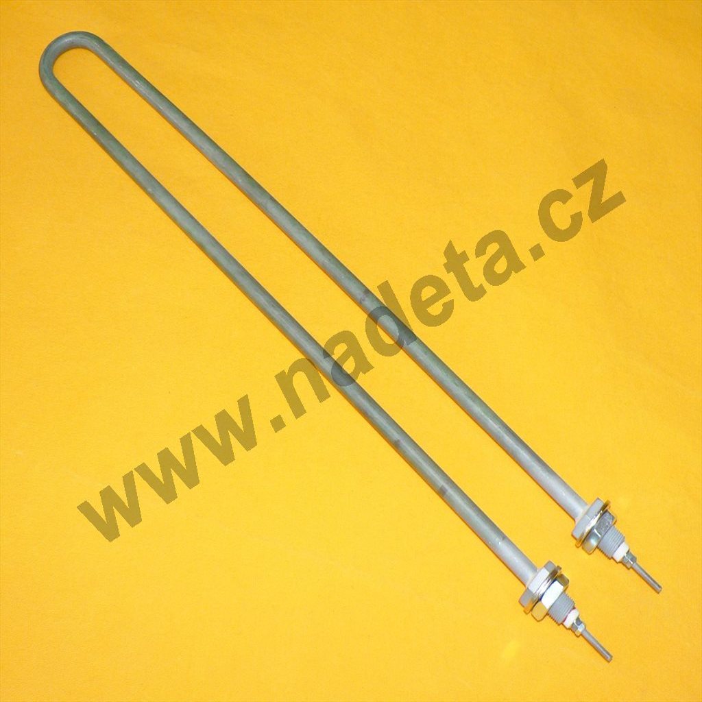 Topné těleso 1500W, 230V, "U", l=380, š=40mm, 2xM12