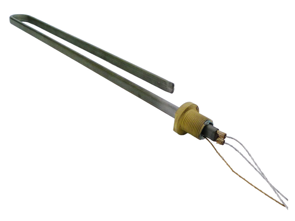 Topné těleso 1600 W 230 V "U" šroubové maximka l=370mm zahnuté