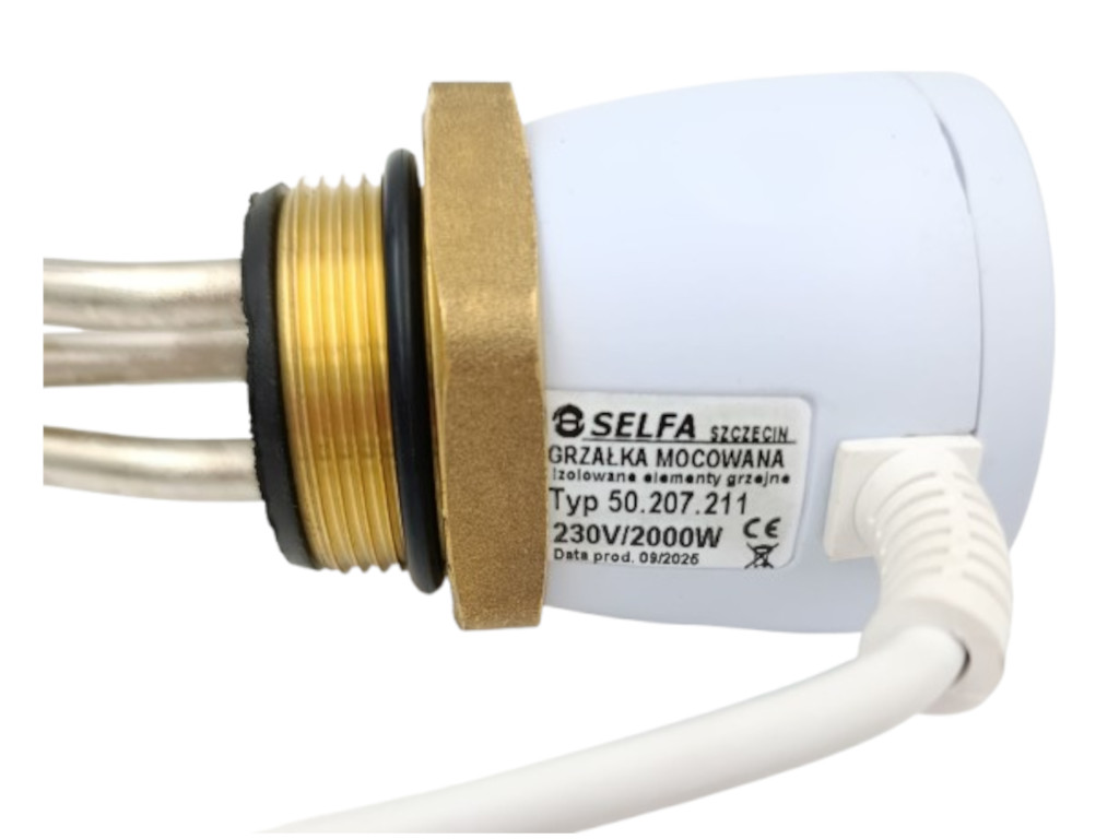 Topné těleso 2000 W 230 V s termostatem závit G 6/4"