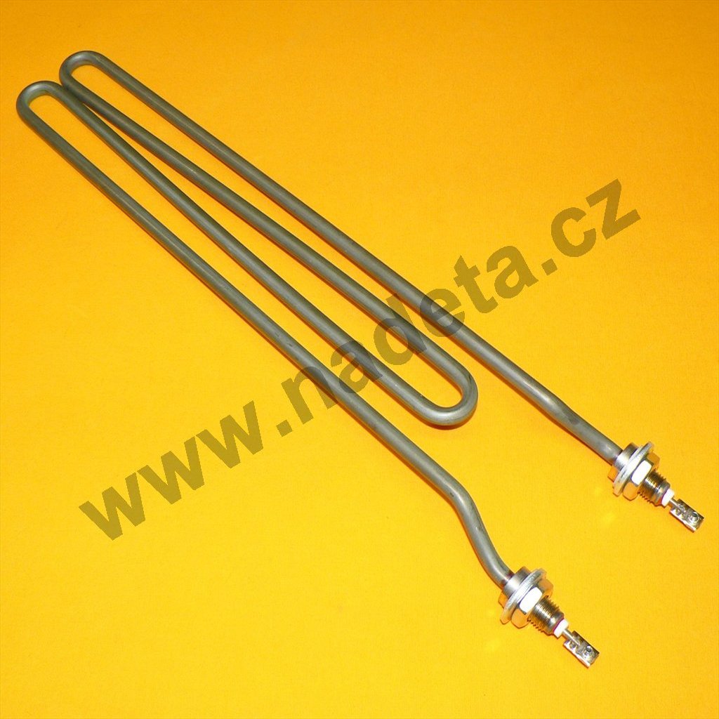 Topné těleso 2000W, 230V, "M", l = 410 / š = 85 mm, 2 x M14