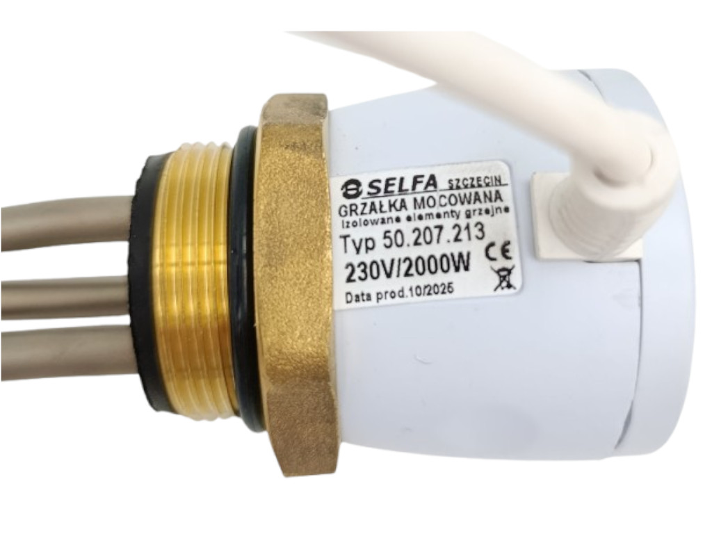 Topné těleso 2000W 230V s termostatem G 6/4" nerez