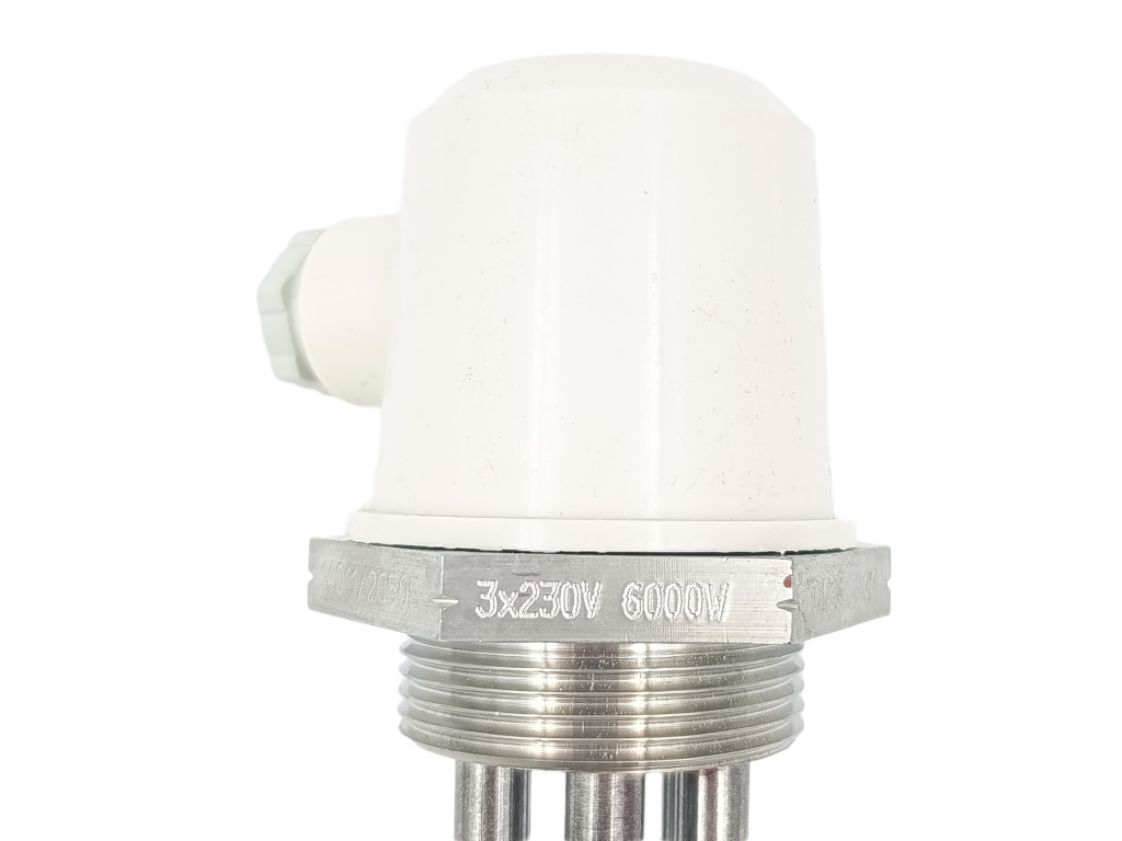 Topné těleso 6000W 230/400V G 6/4" celonerezové l=428mm, myčka plastových beden