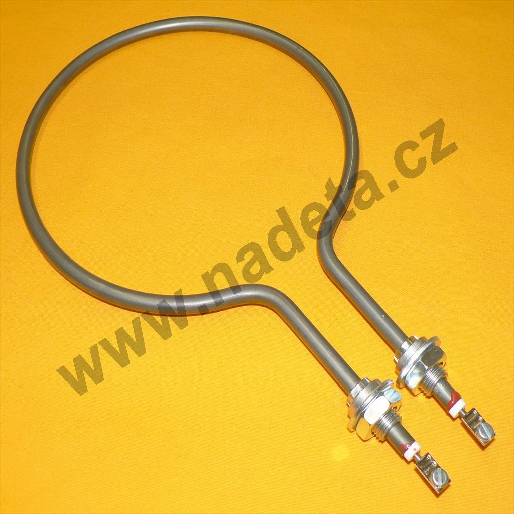 Topné těleso 650W, 230V, d=200mm, 2xM14, l=26cm, udírna